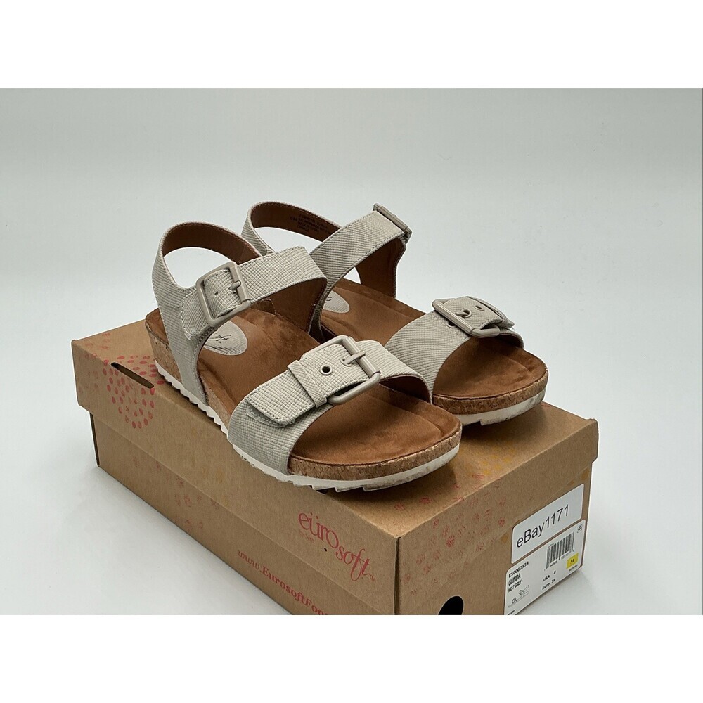 Eurosoft by Sofft Glinda Sandals Women's 8M Mist Gray Adjustable Strap Ebay1171